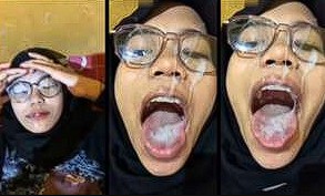 Asupan Link Core Jilbab Kacamata Kena Semprot Tepat di Bagian Wajah